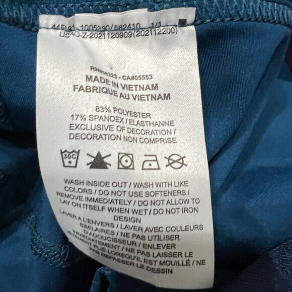 Nike Pro Leggings Womens Large Pants Blue Orange Performance Active Running - Picture 8 of 9